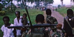 PNG forces patrol villages with their BRF allies.