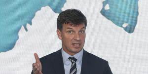 Minister for Industry,Energy and Emissions Reduction Angus Taylor at the Australia pavillion during COP26 at Glasgow.