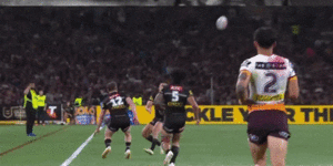 Five:A perfectly timed,and placed,catch from an Adam Reynolds kick.