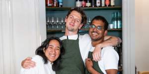 Chef and co-owner Nagesh Seethiah,venue manager Moira Tirtha and sous chef Jack Short.