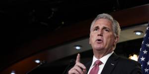 “Q-CA” House Minority Leader Kevin McCarthy of California is under pressure to take action on Greene.