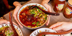 Braised beef brisket noodle soup.