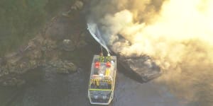 Man airlifted with burns after six-metre boat catches fire in Northern Beaches