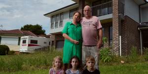 Darren and family Donna,Summer 9,Ruby 7,Dylan 7,at their home in Ryde.