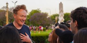 In Conan O’Brien Must Go,the US talkshow host drops in on foreign fans,but it’s really just an excuse to get dressed up as a viking or tango in Argentina.