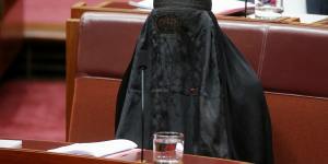 Senator Pauline Hanson earned the ire of colleagues for wearing the burqa during Senate question time.