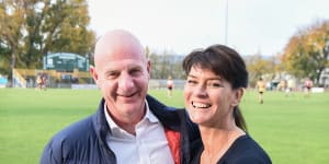 Former Tasmanian Premier Peter Gutwein with his wife,Mandy.