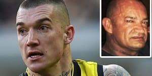 Dustin Martin and his father Shane Martin (inset).