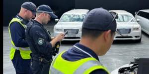 Police and other agencies raided a luxury hire car business which police suspect has links to organised crime in Sydney on Thursday.