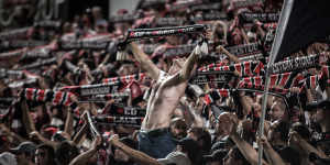 Western Sydney Wanderers fans put on a passionate display. 