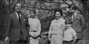 Prince Philip,Princess Anne,Prince Edward,the Queen,Prince Andrew and the Prince of Wales in 1972.