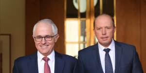 Dutton with Prime Minister Malcolm Turnbull in April.
