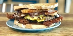 A local takeaway has invented a Mooseheads Hangover burger