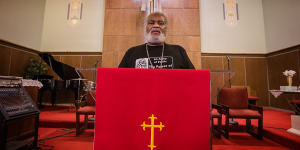 Pastor Greg Lewis at Saint. Gabriel's Church,Milwaukee