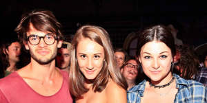 Callum Morgan,writer Bella Westaway and her best friend,Emily Kemp,on a night out during uni.