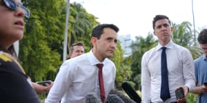 David Crisafulli held a defensive press conference in Brisbane on the LNP’s backflip,which has cast a cloud over the state’s previously bipartisan First Nations policy approach.
