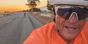 Chris Barker was taking part in the Indian Pacific Wheel Ride when he died after being struck by a vehicle on Thursday.