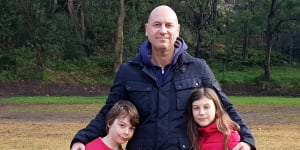 Chris Harrison with his children Lorenzo and Sofia.