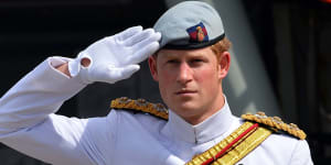 War stories:Prince Harry,in full military uniform,reviewed a global armada of warships on Sydney Harbour in 2013.