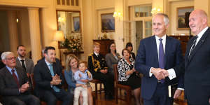 Malcolm Turnbull is sworn in as the 29th prime minister of Australia by Governor-General Sir Peter Cosgrove on September 15,2015.