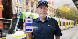Superintendent Mark Zervaas is urging more people to use the STOPIT text service to report anti-social behaviour on public transport. 