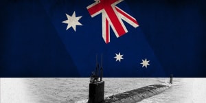 Submarine and Australian flag illo by Matt Absalom Wong