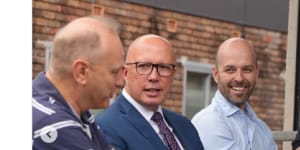 Peter Dutton spotted with colourful Liberal-aligned property developer