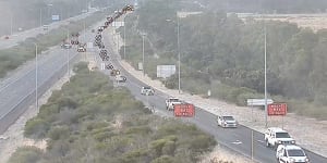 The Kwinana Freeway was closed northbound after a fatal crash. 