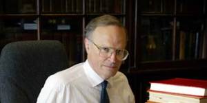 Justice Dyson Heydon in his Sydney chambers in 2002. 