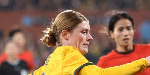 Cortnee Vine playing in the Matildas’ friendly against China in Adelaide last month.