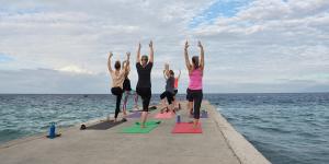 Oceanfront yoga.