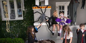 Local children in Drummoyne get into the Halloween spirit. 