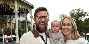 Carley Ocean and Jesse Ocean with their baby Rae. The couple is considering buying property in Footscray.