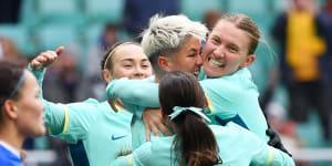 Late blitz all but seals place in Paris for Matildas