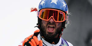 Halgren on the third day of competition following the combined slalom.