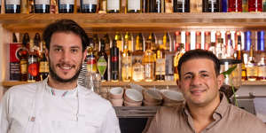 Co-owners Egon Marzaioli and George Nahas at Fortuna Drink + Eat in Darlinghurst.