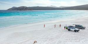 On the beach at Lucky Bay.