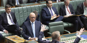 Prime Minister Anthony Albanese and Opposition Leader Peter Dutton during question time on Monday.