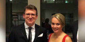 Federal Population Minister Alan Tudge with his staffer Rachelle Miller. Ms Miller has revealed they were having an affair.