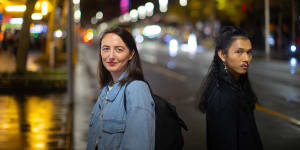 Scattered co-creator Kate Darrigan with the TikTok series’ co-writer Adolfo Aranjuez in Melbourne on Friday. 