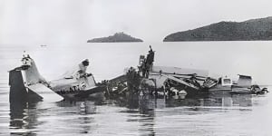 The scene of the Double Six plane crash in Borneo.