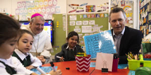 Minister for Education Jason Clare tours St Felix Catholic Primary in Bankstown.