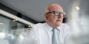 SMH 11DECEMBER2017. Australia's Attorney General George Brandis photographed at Jellyfish Restaurant in Brisbane. Photo by Tash Sorensen .