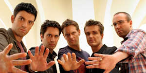 The team from The Chaser’s War on Everything (from left) Chas Licciardello,Chris Taylor,Craig Reucassel,Andrew Hansen and Julian Morrow.