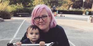 Melbourne mum Samara Hodgson,37,with son Loki:relinquishing fantasies of a traditional family “made way for all these new narratives I hadn’t considered”. 