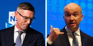 Ousted NSW premier Dominic Perrottet and former treasurer Matt Kean. “We fended off the teals,we fended off One Nation,what we couldn’t fend off was a resurgent Labor after 12 years in government,” Kean said.