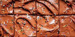 It's the law,birthday cake needs to include both chocolate and sprinkles,lots of sprinkles. 