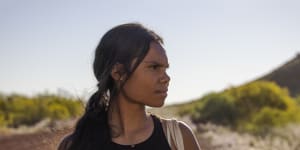 Shantae Barnes-Cowan plays Murra,who falls in love with the camera on trip to the outback,in Sweet As.
