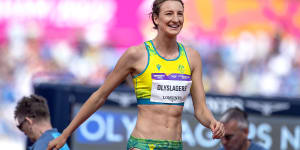 High jumper Nicola Olyslagers scribbles in her ‘little book of gold’. Now other athletes are copying her