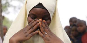 One of the students left behind when armed men kidnapped 317 girls from a Government Girls Junior Secondary School in Jangebe,Nigeria,on Friday.